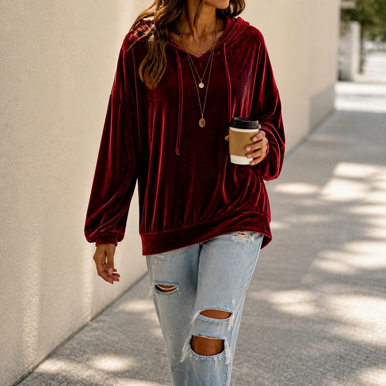 Winter Clothing Drawing - Women's Long Sleeve Fleece Hoodie with