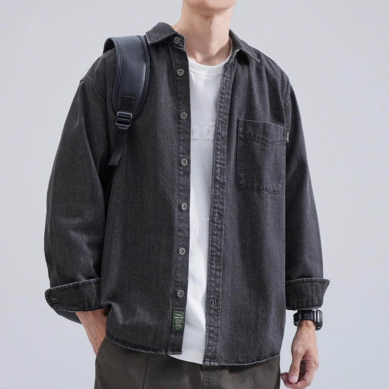 Denim Shirt Men's Long Sleeve  - огляд і ціна Winter Clothing Pk