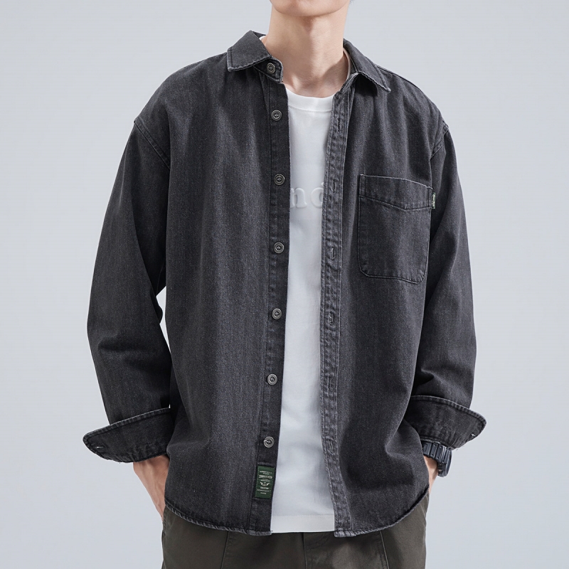 Denim Shirt Men's Long Sleeve  - огляд і ціна Winter Clothing Pk