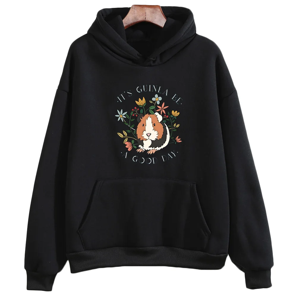 Cute Guinea Pig Graphic Hoodie - огляд і ціна Winter Clothing Drawing