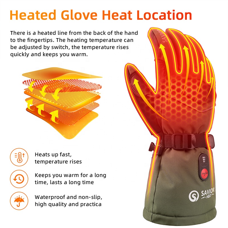 Green 7.4V 3000mAh Outdoor War - огляд і ціна Heated Gloves Electric
