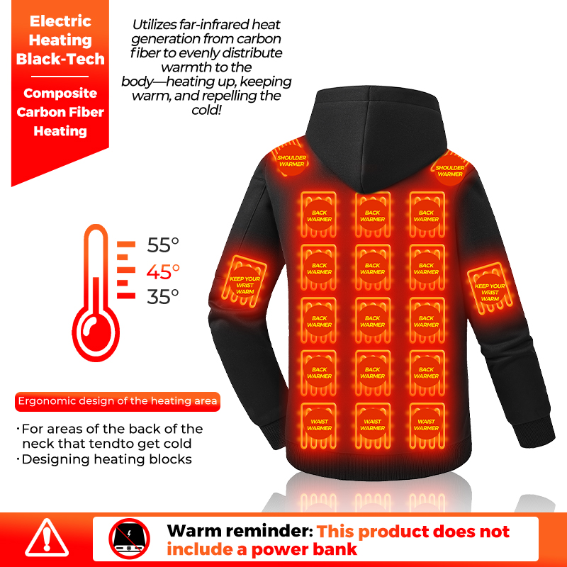 Heating Hoodie 26 Zones Heated - огляд і ціна Winter Clothing Hiking