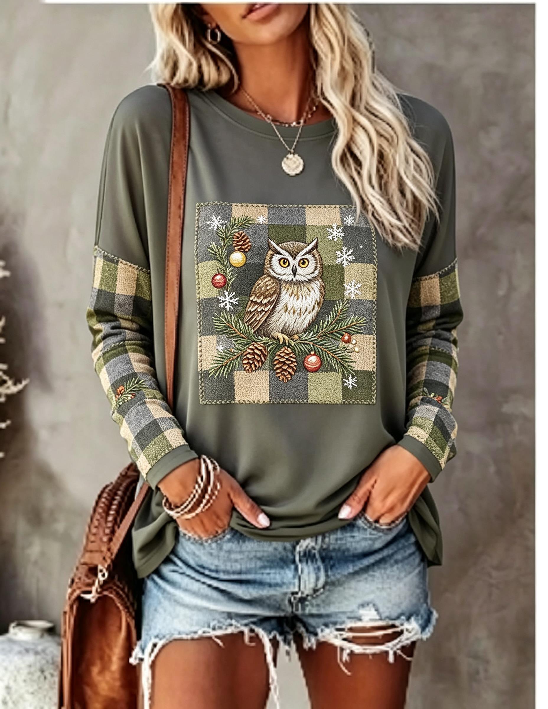 Women Long Sleeve T Shirt Fox  - огляд і ціна Winter Clothing For Women