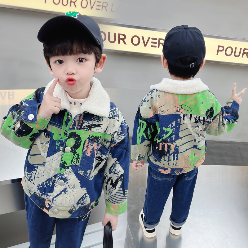 Kids Baby Warm Denim Jacket Pa - огляд і ціна Winter Clothing Drawing