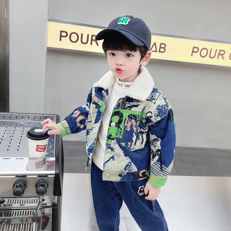 Kids Baby Warm Denim Jacket Pa - огляд і ціна Winter Clothing Drawing